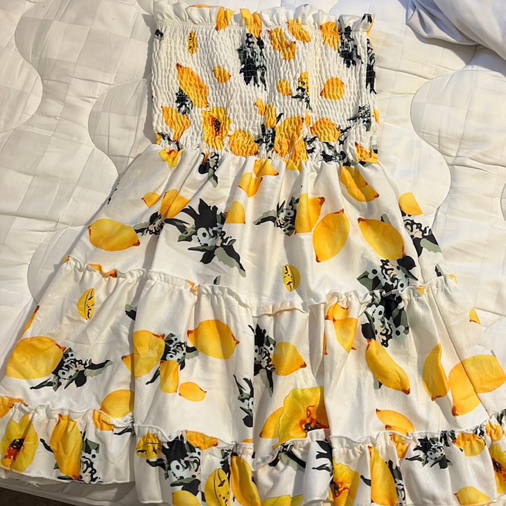 Lemon print mini dress